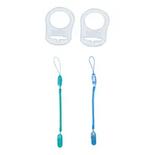 2 Prendedor Chupeta Mola + 2 Anel Adaptador Para Chupeta Mam Nuk - Alk Baby Foto  mini 1