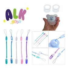 2 Prendedor Chupeta Mola + 2 Anel Adaptador Para Chupeta Mam Nuk - Alk Baby Foto mini  2