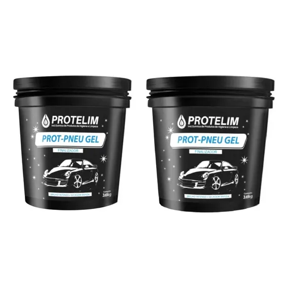 2 Pretinho Automotivo Gel Baba Profissional Protelim 3.6kg Cor Preto Foto 1