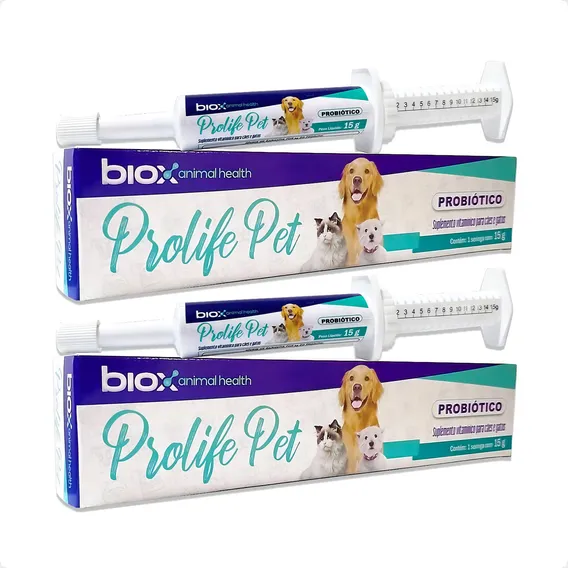 2 Probiótico Prolife Pet Biox 15 G Cães Gatos Imediato Foto 1