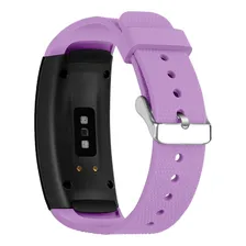 2 Pulseiras Silicone Para Galaxy Gear Fit 2 R360 E Pro R365 Cor Branco E Lilás Largura 0 Mm Foto mini  3