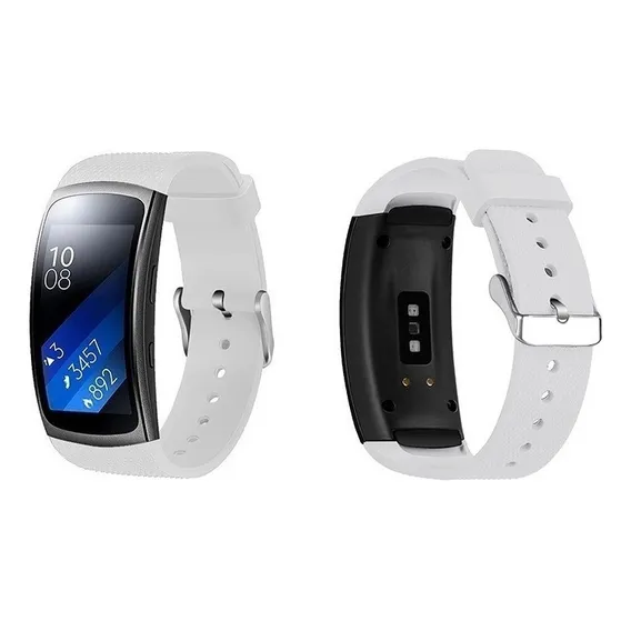 2 Pulseiras Silicone Para Galaxy Gear Fit 2 R360 E Pro R365 Cor Branco E Lilás Largura 0 Mm Foto 1