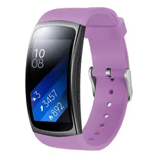 2 Pulseiras Silicone Para Galaxy Gear Fit 2 R360 E Pro R365 Cor Branco E Lilás Largura 0 Mm Foto mini  2