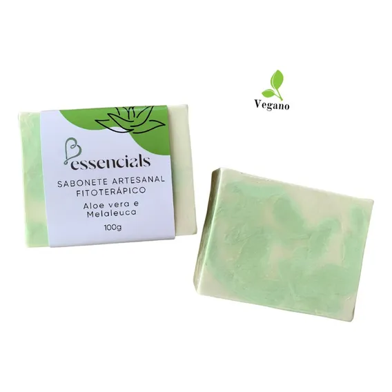 2 Sabonetes Veganos De Aloe Vera Óleo Essencial Melaleuca Foto 1