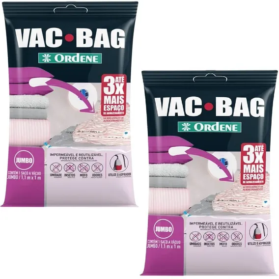 2 Sacos À Vácuo Vac Bag Ordene Jumbo 100x110 Edredom Roupas Foto 1