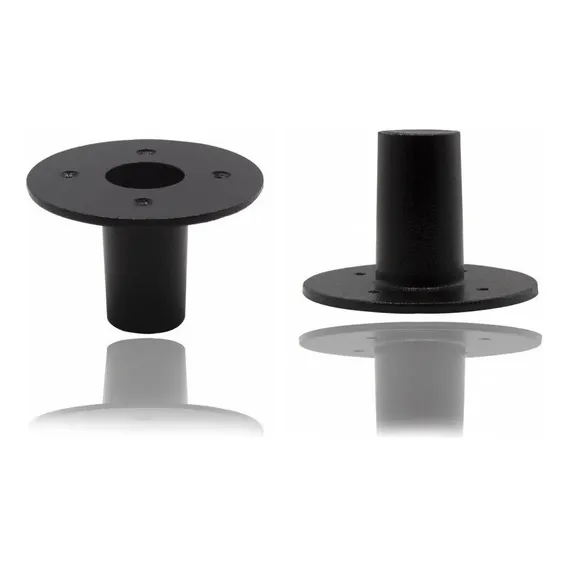 2 Suporte AlumÃnio Copo Chapeu Para Pedestal De Caixa De Som Cor Preto Foto 1