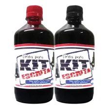 2 Tinta 500ml Preta + Vermelha Kit Escrita Ña Metiq Cartazis Foto mini 1