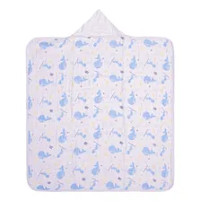 2 Toalha Fralda De Banho Bebê C/capuz Soft Macia Azul E Bege Foto mini  3