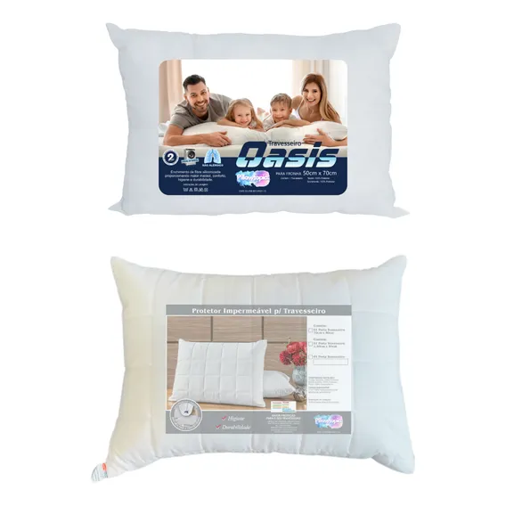 2 Travesseiros Confortáveis C/ Capa Matelada Foto 1