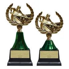 2 Troféus Modelo De Sinuca Torneio Campeonatos Bilhar Cor Verde Foto mini 1