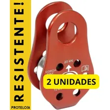 2 Un Polia Aluminio Roldana Alpinismo Escalada Altura 20kn Foto mini 1