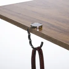 2 Un Suporte Gancho - Porta Bolsa Dobrável Portátil De Mesa Cor Prateado Foto mini 2