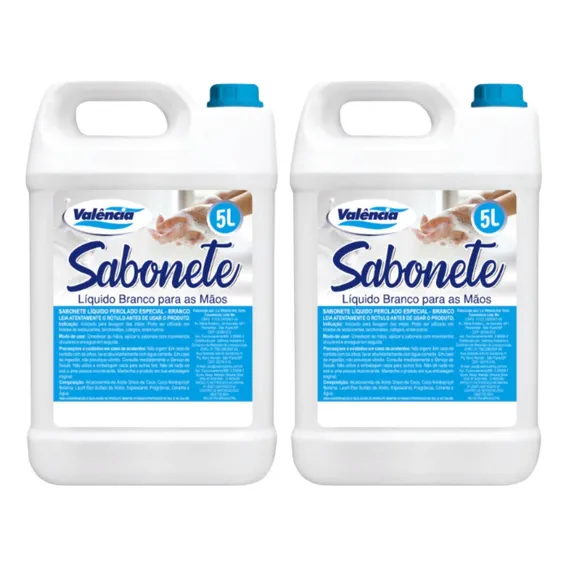 2 Unid. Sabonete Perolado Branco 5 L Líquido Valência P/mãos Foto 1