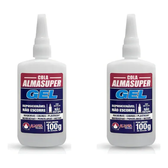 2 Unidades Cola Almasuper Gel 100g Instantânea Marceneiro Cor Transparente Foto 1