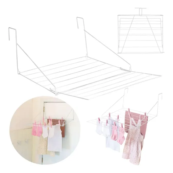 2 Varais De Roupa Para Porta Dobravel Portatil Slim Mor Foto 1