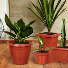 2 Vasos Para Plantas Casa Jardim Varanda Plastico Resistente Cor Cerâmica Liso Foto mini 2