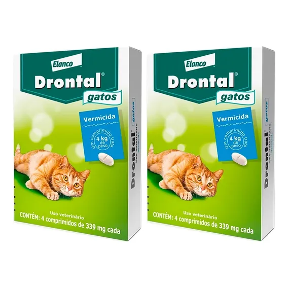 2 VermÃfugo Drontal Gatos Até 4 Kg Com 4 Comprimidos Foto 1