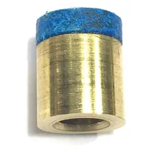 2 Virolas De Metal Com Sola De Couro + 1 Giz Bilhar Sinuca Cor Azul Foto mini 3