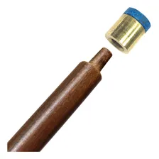 2 Virolas De Metal Com Sola De Couro + 1 Giz Bilhar Sinuca Cor Azul Foto mini 2