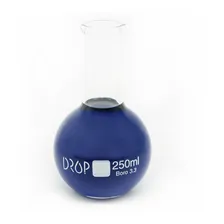 2 X Balão Fundo Chato Plano Vidro 250ml Vidro Laboratório Foto mini 3