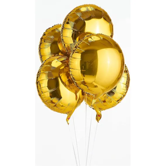20 Balão Dourado Metalizado Redondo 45cm Gás Hélio Festa Ar REDONDO 18 Foto 1