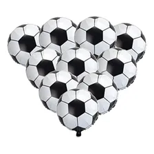 20 Balão Bola Futebol Metalizado 22cm Centro Mesa + Varetas Foto mini 1