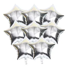 20 Balão Metalizado Estrela Prata 18 Polegadas 45cm Foto  mini 1