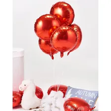 20 Balão Metalizado Redondo Vermelho 45cm Festa Decor Ar Gás Redondo 18 Foto mini 2