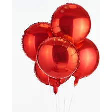 20 Balão Metalizado Redondo Vermelho 45cm Festa Decor Ar Gás Redondo 18 Foto mini 1