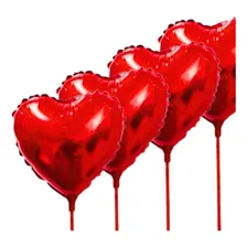 20 balões em formato de coração para decoração em vermelho com barra metálica Foto mini 1