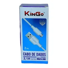 20 Cabo Dados Carga Kingo V8 2m 2.1a Atacado Cor Branco Foto mini 2