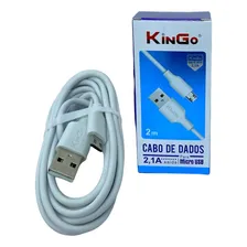 20 Cabo Dados Carga Kingo V8 2m 2.1a Atacado Cor Branco Foto mini 1