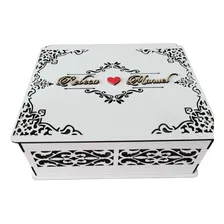 20 Caixas 27x23x10 Casamento Convite Padrinhos Em Mdf Branco Foto mini 2