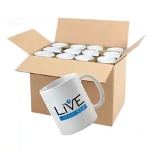 20 Canecas Brancas De Porcelana Para Sublimação 325ml Live Cor Branco Caneca Live Foto  mini 1
