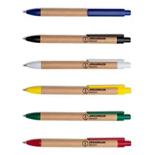 20 Caneta Eco Clip Plástico Branco Personalizado 1x Tinta Ciano Foto mini 4
