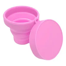 20 Copos Retrátil Copo De Silicone C/ Tampa 150ml Dobrável Cor 20 Rosa Foto  mini 1