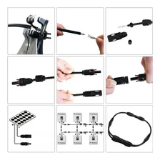 20 Par Plug Terminal Conector Mc4 Cabo Painel Energia Solar Cor Preto Foto mini 3