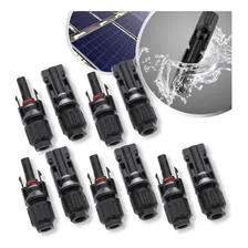 20 Par Plug Terminal Conector Mc4 Cabo Painel Energia Solar Cor Preto Foto mini 1