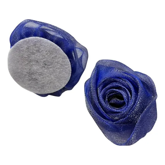 20 Pcs Aplique Flor De Tecido Poliester P/ Artesanato-rosa Cor Cor01 Foto 1