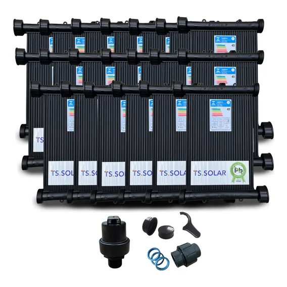 20 Placas 3m Aquecedor Solar Piscinas+quebra Vácuo Ts Solar Foto 1