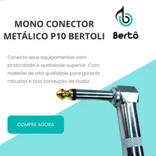 20 Plug P10 Mono Conector Metálico Microfone Baixo Guitarra Foto mini 2