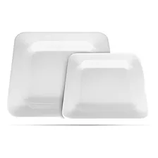 20 Pratos Biodegradavel 21 Cm Branco Goldenplast Foto mini 1