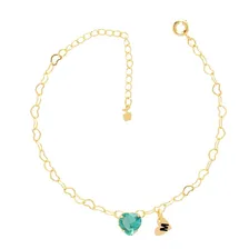 20 Pulseiras Coração Madrinha E Inicial Folheada Comprimento 18 Cm Diâmetro 18 Foto mini 1