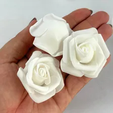 20 Rosas Eva Flores Artificiais Decorativa Enfeite Arranjos Cor Branca Foto mini 2