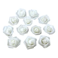 20 Rosas Eva Flores Artificiais Decorativa Enfeite Arranjos Cor Branca Foto mini 3