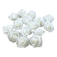20 Rosas Eva Flores Artificiais Decorativa Enfeite Arranjos Cor Branca Foto mini 1