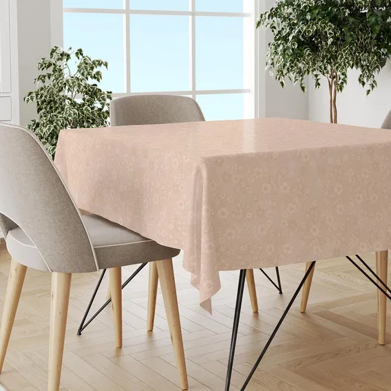 20 Toalha Mesa Térmica Plástico Floral Bg Atacado 140x140 Cor Floral Bege Estampada Foto 1