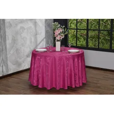 20 Toalhas De Mesa Redonda Jacquard Pink 2,80m Festa Buffet Medalhão Foto mini 2