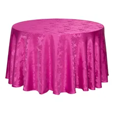 20 Toalhas De Mesa Redonda Jacquard Pink 2,80m Festa Buffet Medalhão Foto mini 3