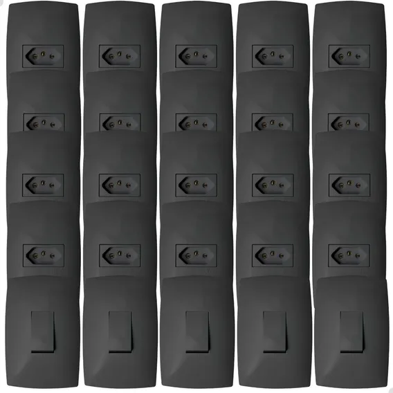 20 Tomadas + 5 Interruptores Modular Casa Completa Blux Home Foto 1